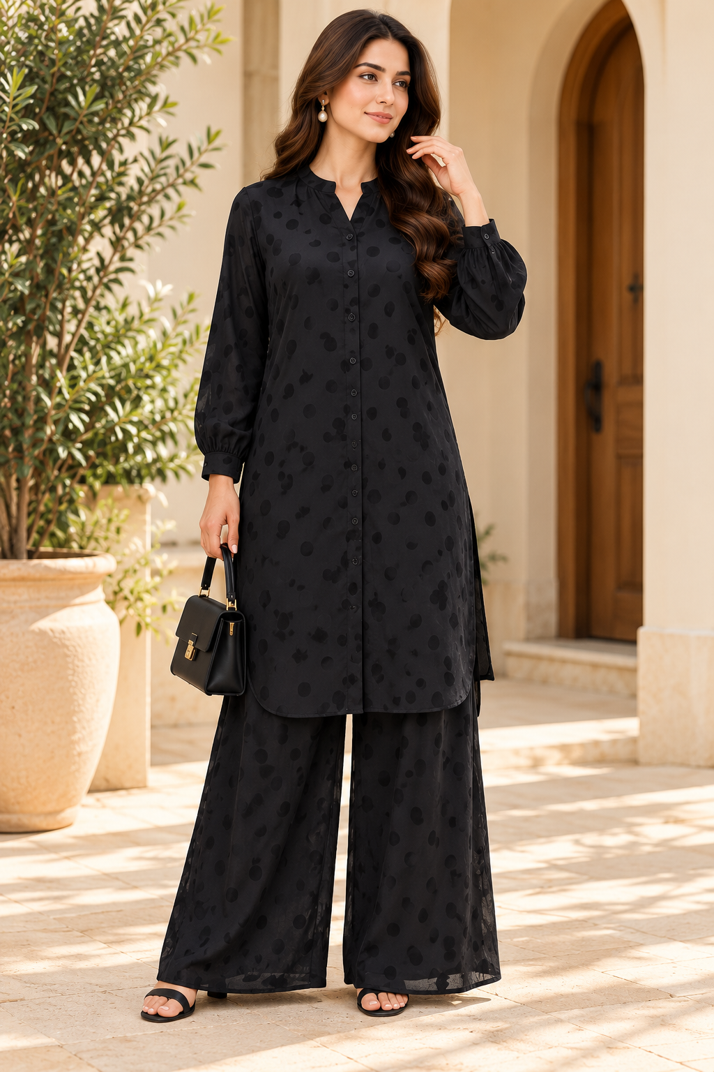 Georgette Self-print Coord Set