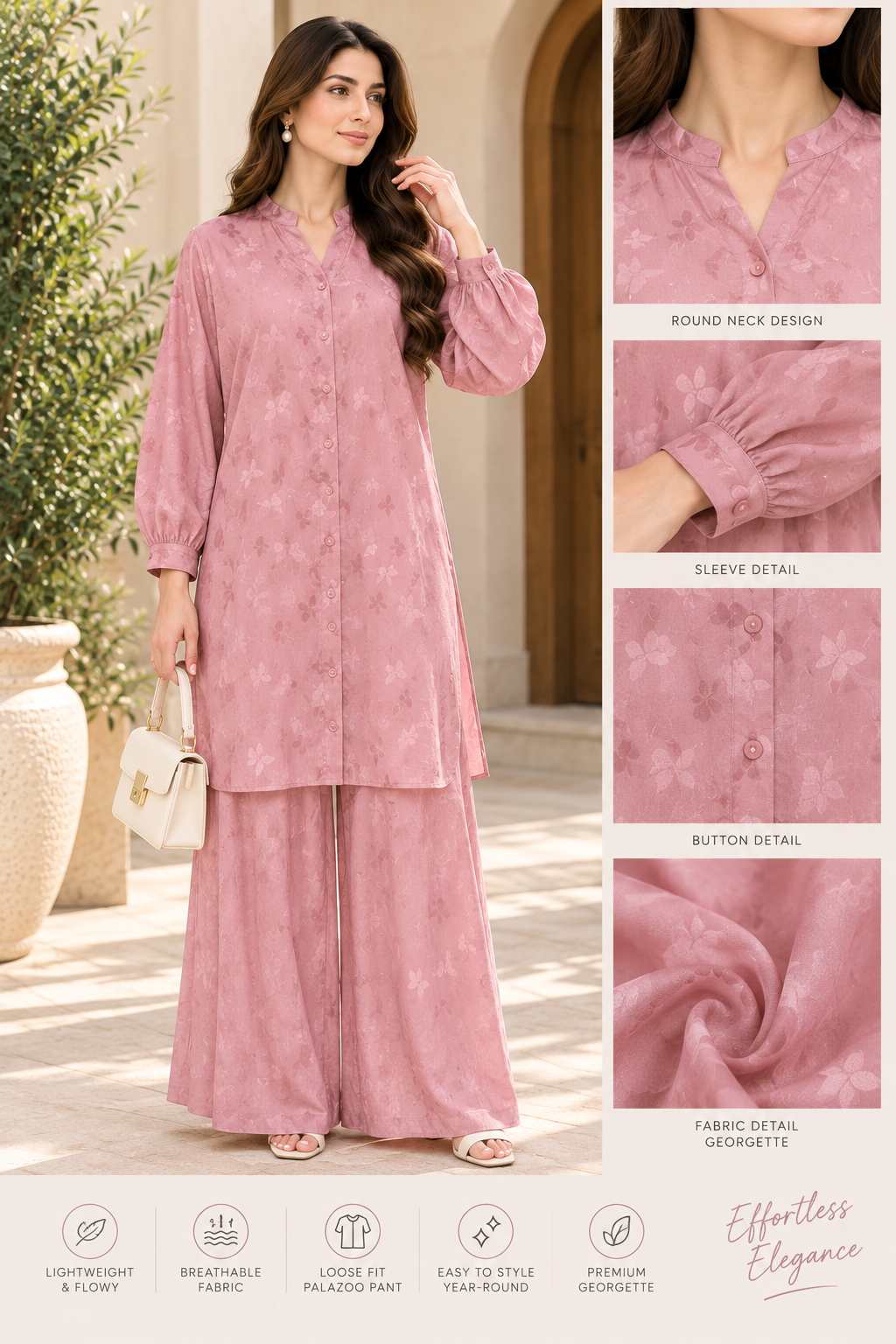 Georgette Self-print Co-ord Set
