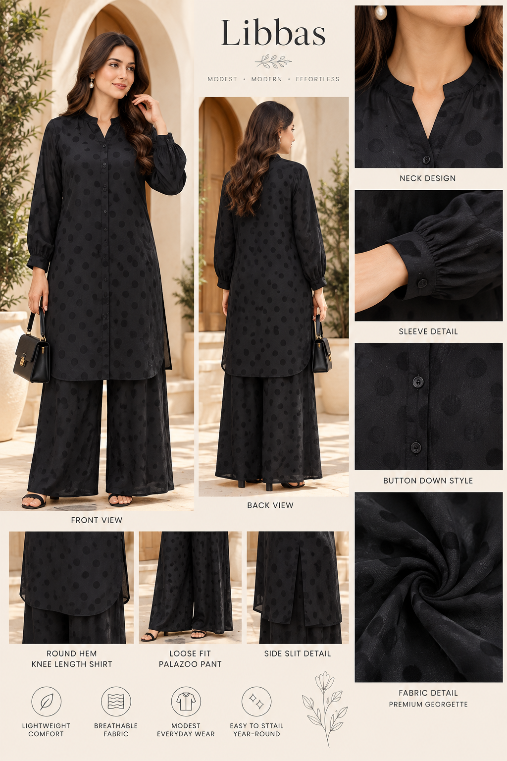 Georgette Self-print Coord Set
